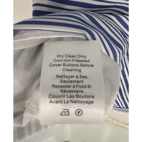 VERONICA BEARD Arabel gathered striped cotton-blend poplin dress Size 6 - Picture 8 of 12